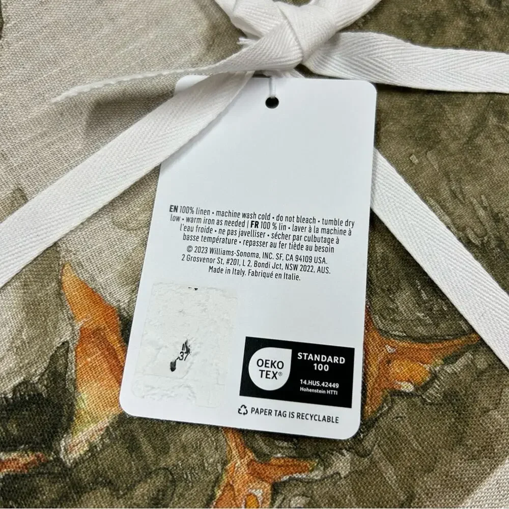Williams Sonoma Volaille Tablecloth 70 x 108 + 4 Napkins Rabbit 100% Linen NWT